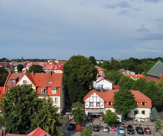 Ustka z lotu ptaka. Źródło: Wikimedia Commons/ Wladyslaw Golinski